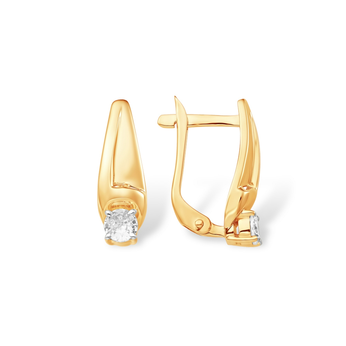 Серьги из золота 585 пробы с фианитом