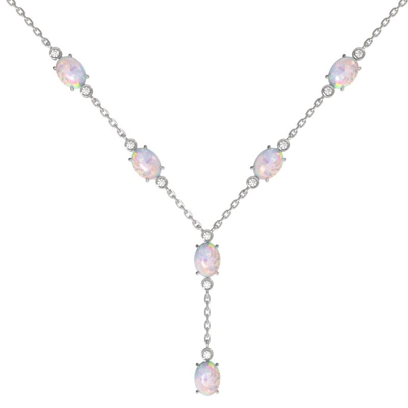 Колье из серебра 925 пробы с фианитом