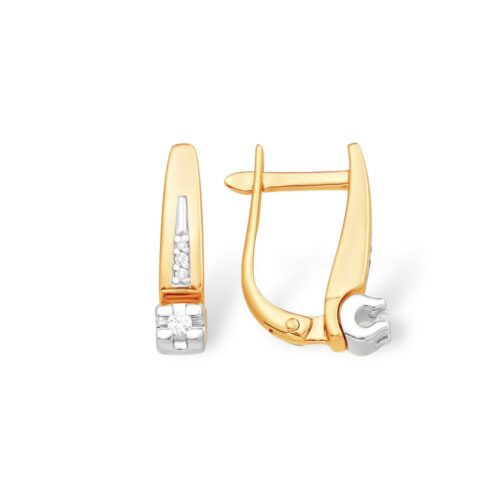 Серьги из золота 585 пробы с бриллиантом