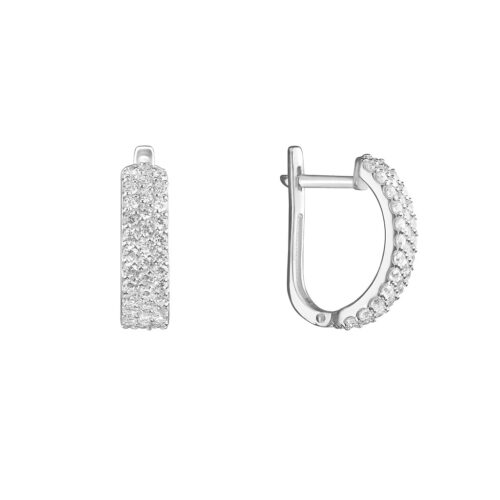 Серьги из серебра 925 пробы с фианитом