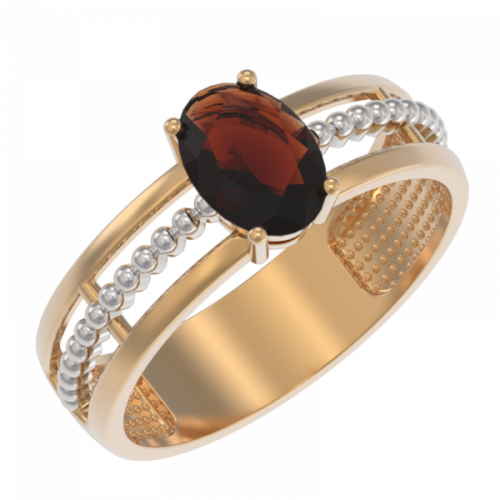 Кольцо из золота 585 пробы с гранатом