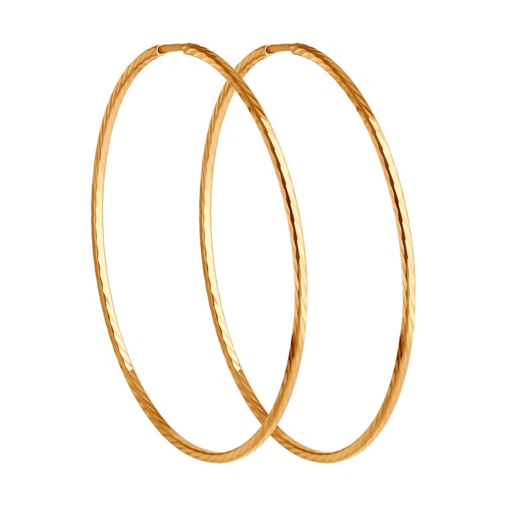 Серьги конго из золота 585 пробы