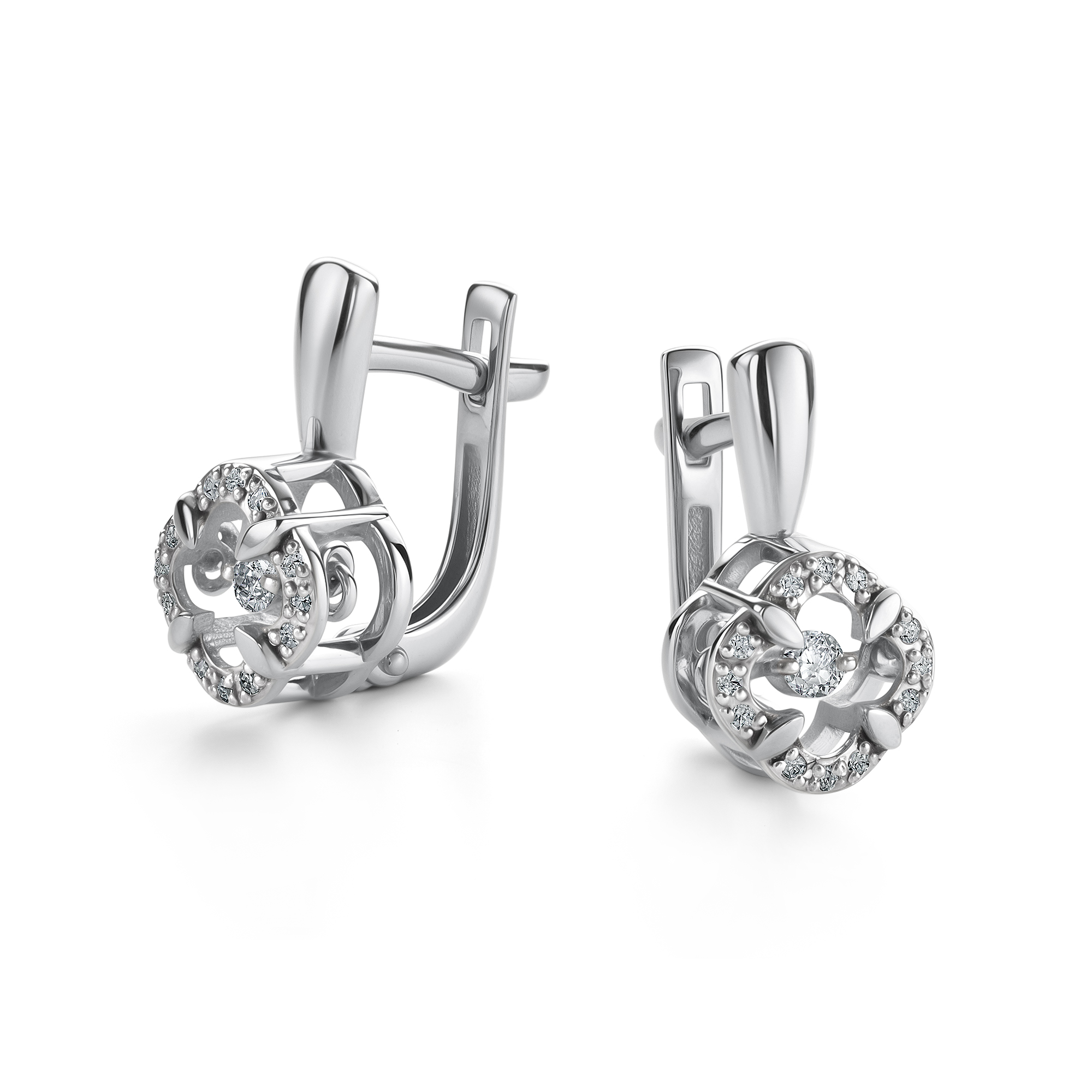 Серьги из золота 585 пробы с бриллиантом