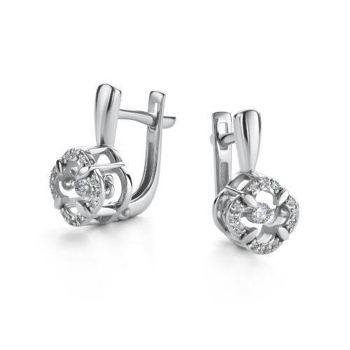 Серьги из золота 585 пробы с бриллиантом