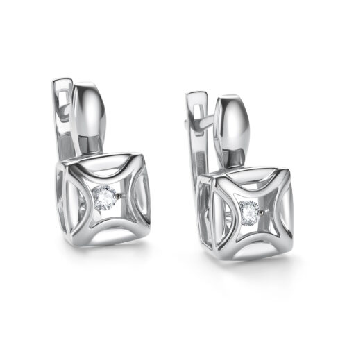 Серьги из золота 585 пробы с бриллиантом