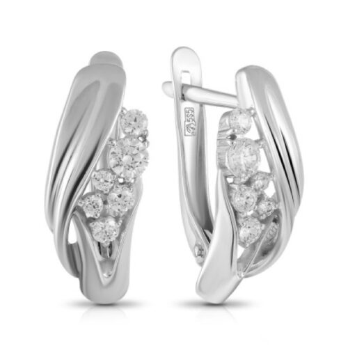Серьги из золота 585 пробы с фианитом