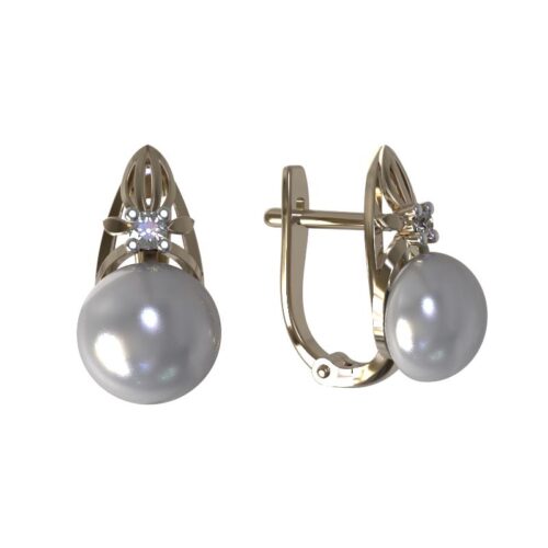 Серьги из золота 585 пробы с жемчугом