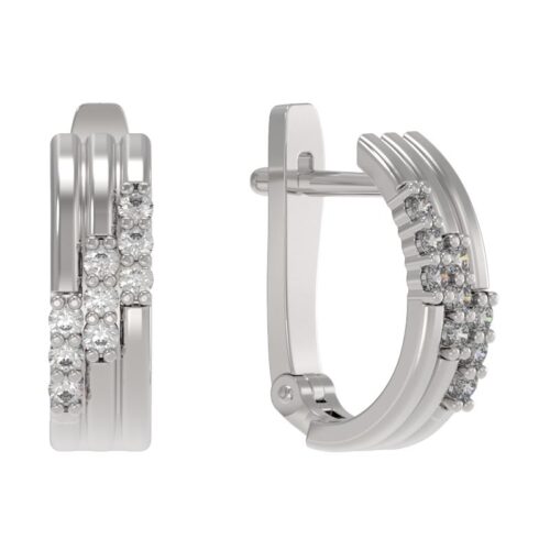 Серьги из серебра 925 пробы с фианитом