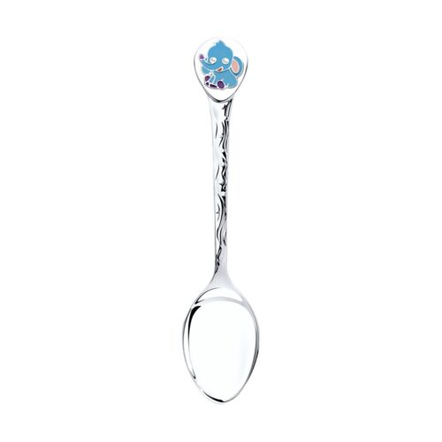 Ложка из серебра 925 пробы с эмалью