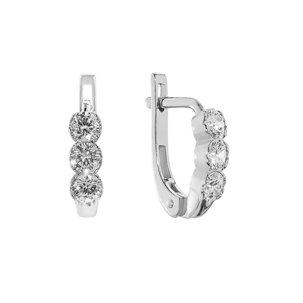 Серьги из серебра 925 пробы с фианитом