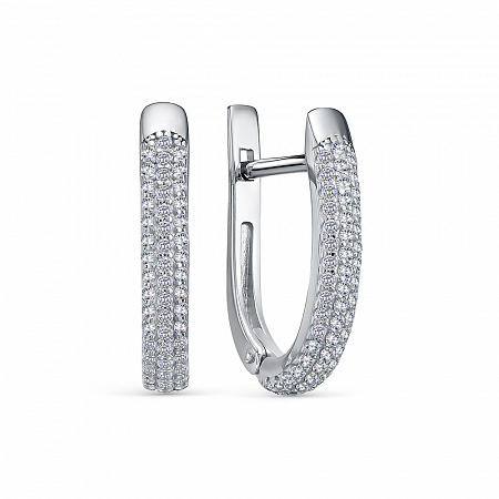 Серьги из серебра 925 пробы с фианитом