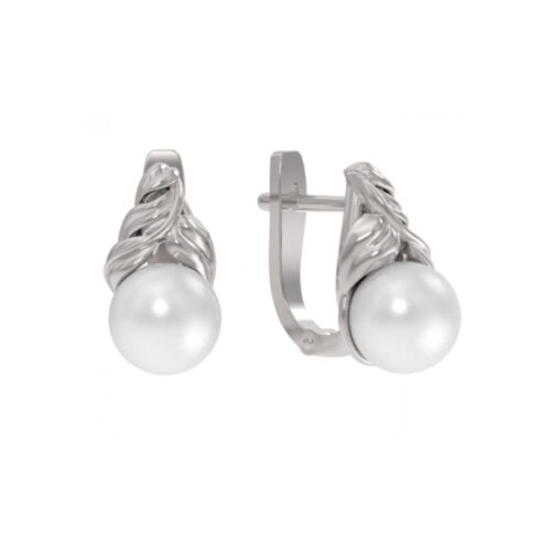 Серьги из серебра 925 пробы с жемчугом