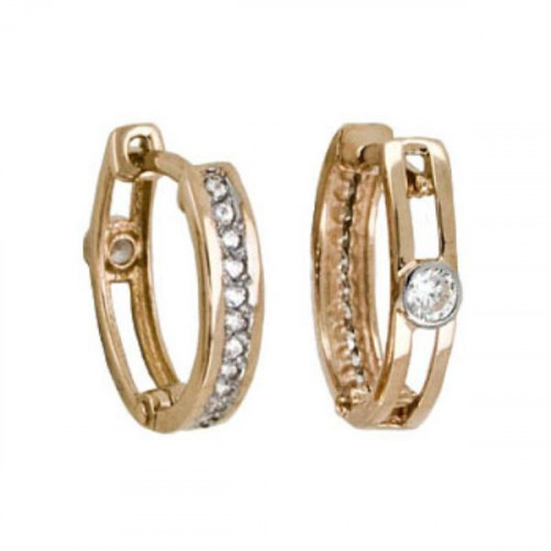 Серьги из золота 585 пробы с фианитом