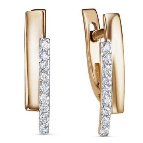 Серьги из золота 585 пробы с фианитом