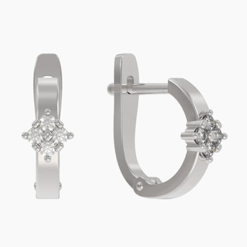 Серьги из серебра 925 пробы с фианитом