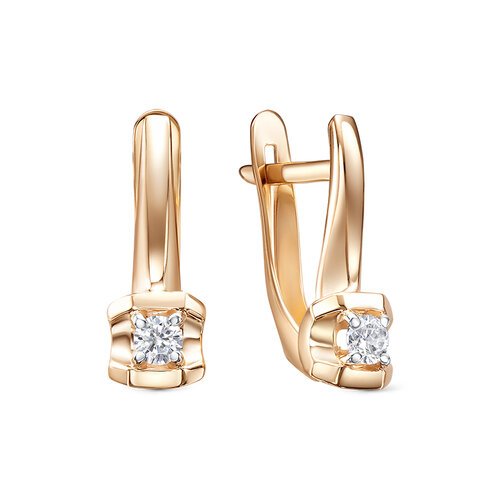 Серьги из золота 585 пробы с фианитом