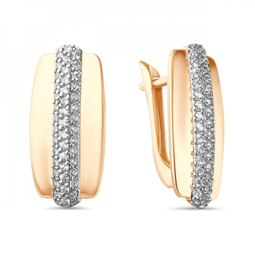 Серьги из золота 585 пробы с фианитом