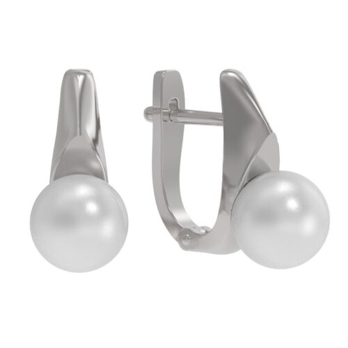 Серьги из серебра 925 пробы с жемчугом