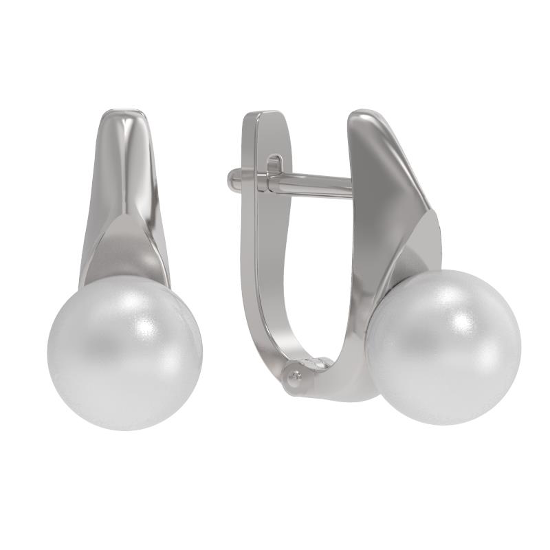 Серьги из серебра 925 пробы с жемчугом