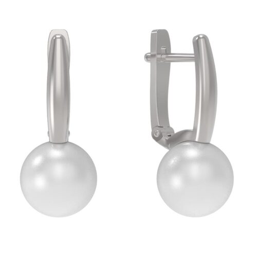 Серьги из серебра 925 пробы с жемчугом