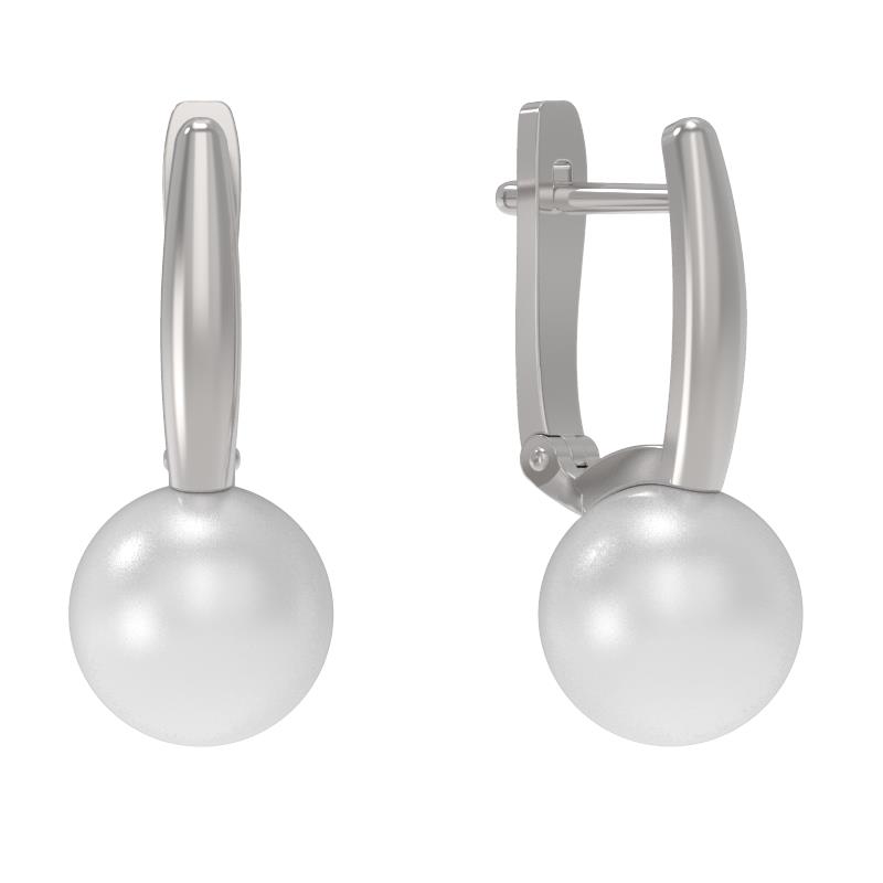 Серьги из серебра 925 пробы с жемчугом