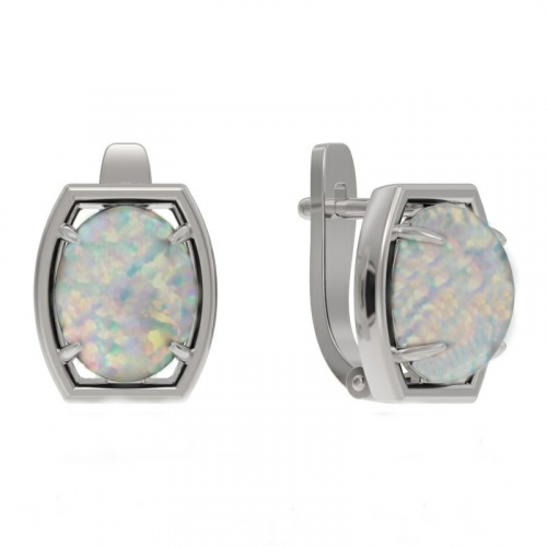 Серьги из серебра 925 пробы с опалом