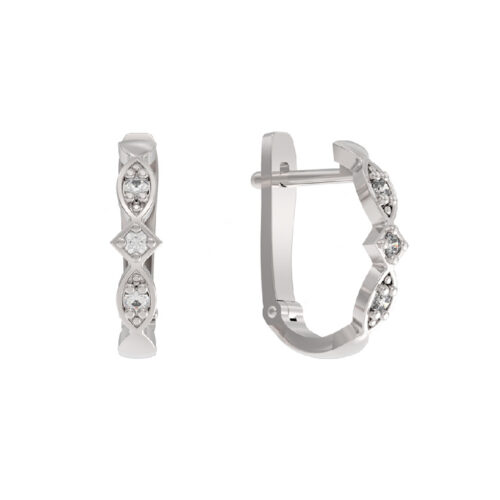 Серьги из серебра 925 пробы с фианитом