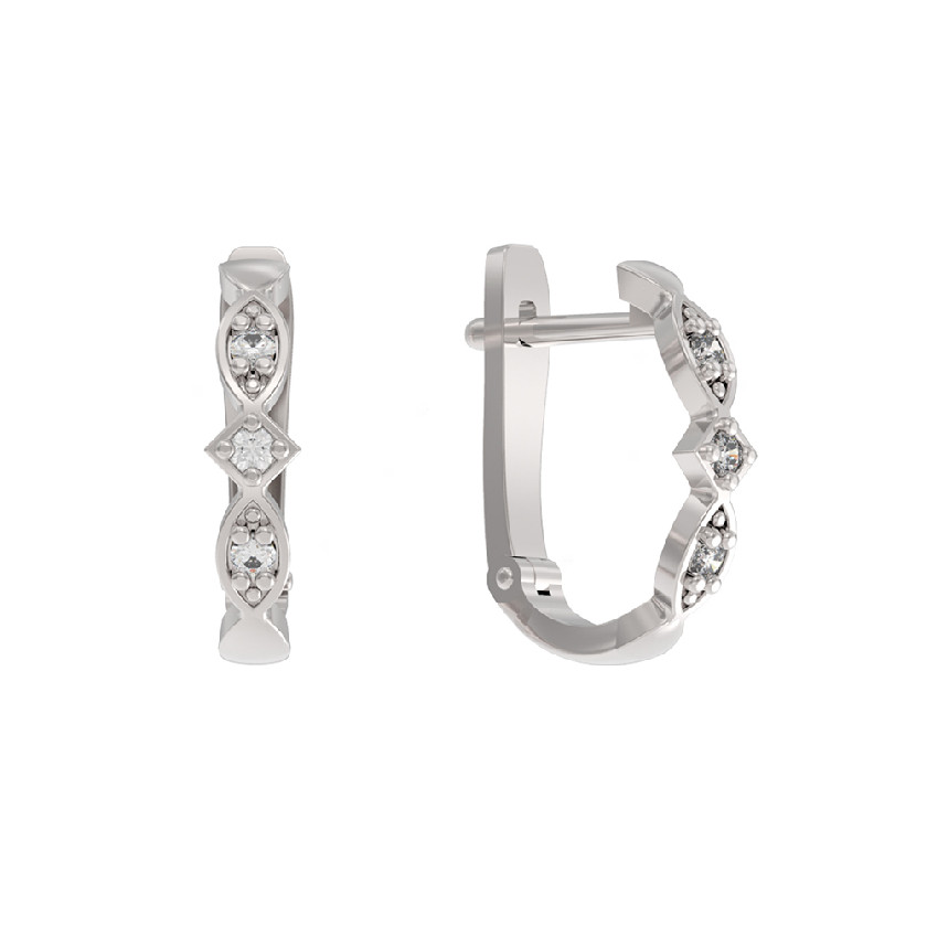 Серьги из серебра 925 пробы с фианитом