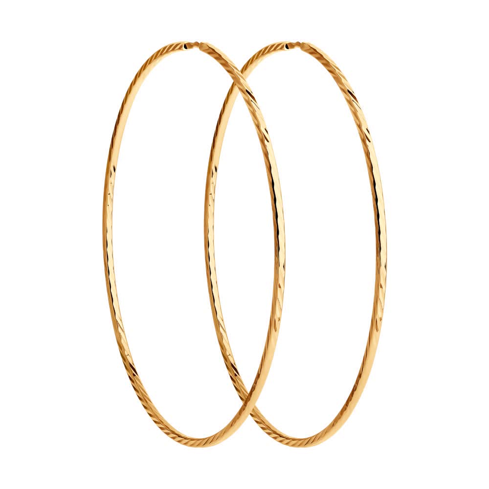 Серьги конго из золота 585 пробы