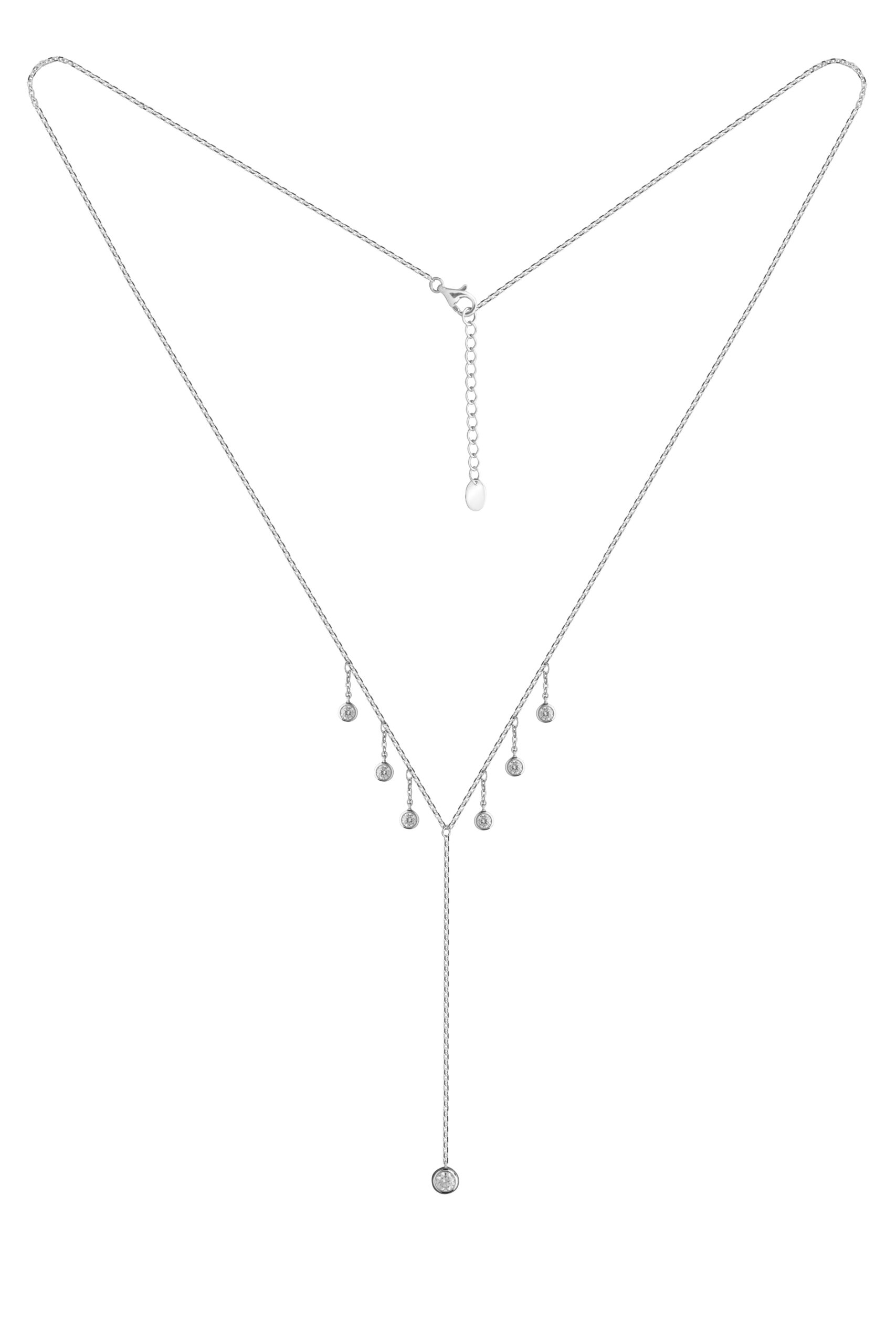 Колье из серебра 925 пробы с фианитом