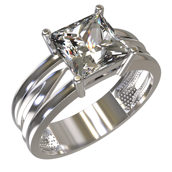 Кольцо из серебра 925 пробы с фианитом