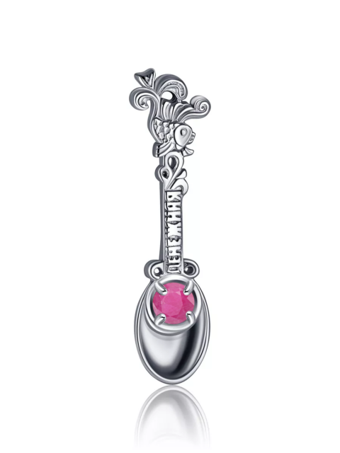 Сувенир из серебра 925 пробы с корундом