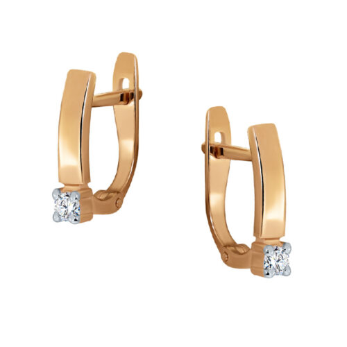 Серьги из золота 585 пробы с бриллиантом