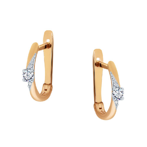 Серьги из золота 585 пробы с бриллиантом