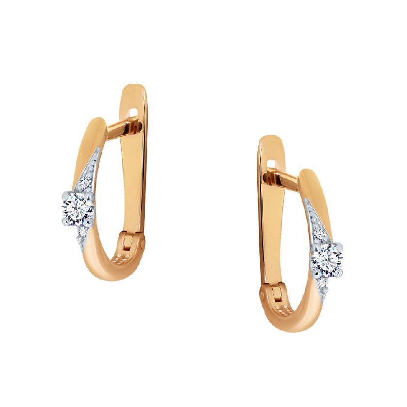 Серьги из золота 585 пробы с бриллиантом