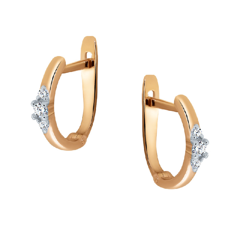 Серьги из золота 585 пробы с бриллиантом