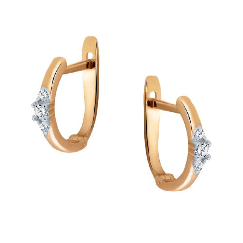 Серьги из золота 585 пробы с бриллиантом