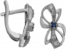 Серьги из серебра 925 пробы с фианитом