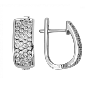 Серьги из серебра 925 пробы с фианитом