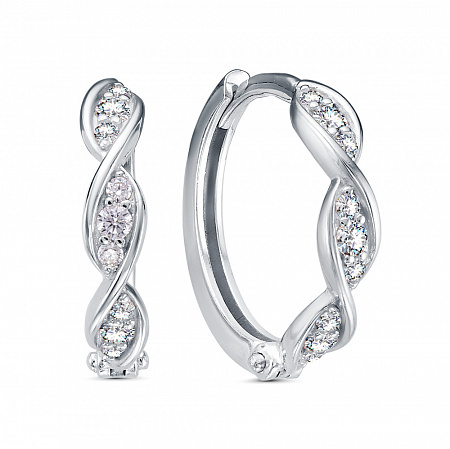 Серьги из серебра 925 пробы с фианитом