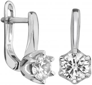 Серьги из серебра 925 пробы с фианитом