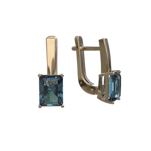 Серьги из золота 585 пробы с топазом