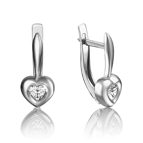 Серьги из золота 585 пробы с фианитом