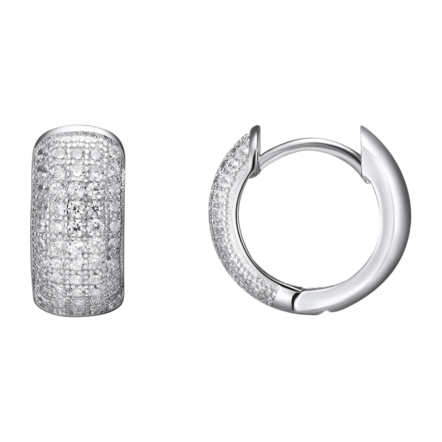 Серьги из серебра 925 пробы с фианитом