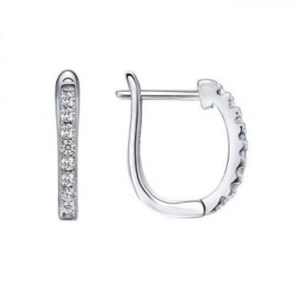 Серьги из серебра 925 пробы с фианитом