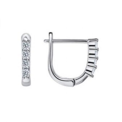 Серьги из серебра 925 пробы с фианитом