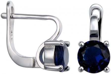 Серьги из серебра 925 пробы с фианитом