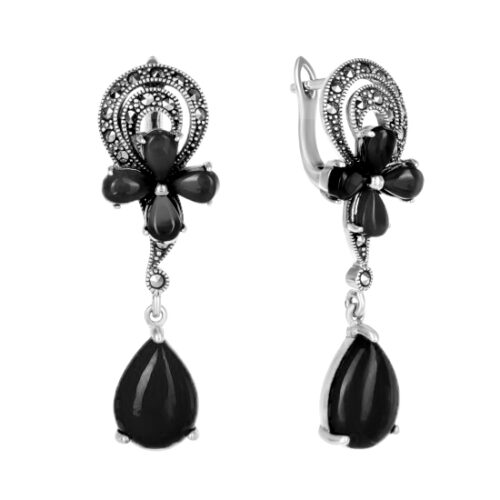 Серьги подвесные из серебра 925 пробы