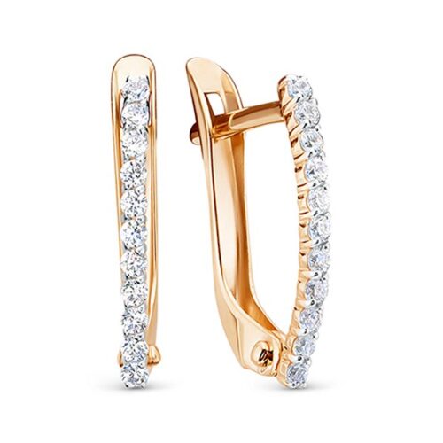 Серьги из золота 585 пробы с фианитом