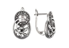 Серьги из серебра 925 пробы с марказитом